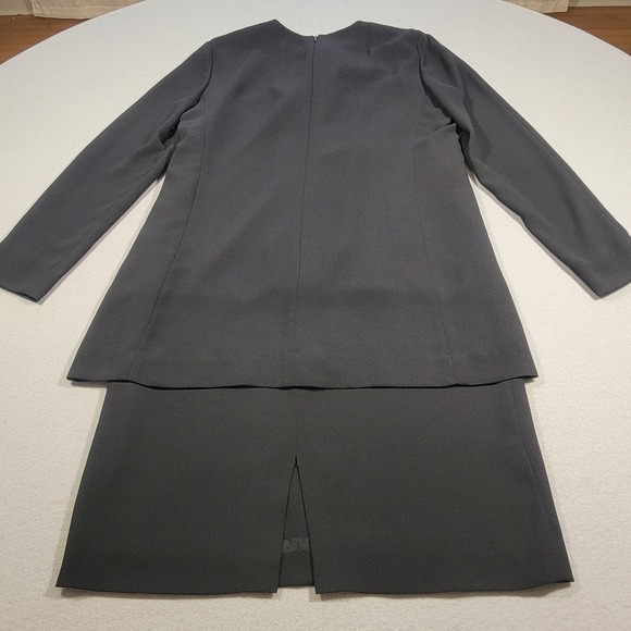 Vintage 90s Evan Picone Dress Black Gold Button Retro Career Women's Size 8 - Picture 4 of 8